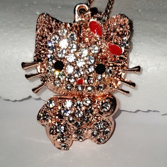 "HELLO KITTY CUTIE!" SUPER CUTE HELLO KITTY RHINESTONE NECKLACE BRAND NEW! - Picture 7 of 8